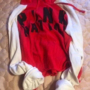 Cropped Victoria Secret Pink hoodie